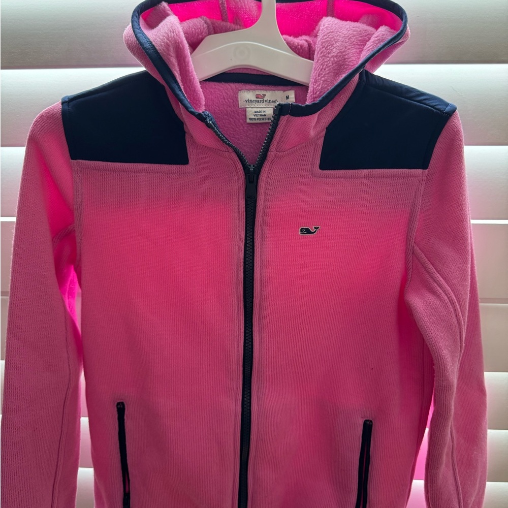 Vineyard Vines Kids Pink and Navy Hoodie